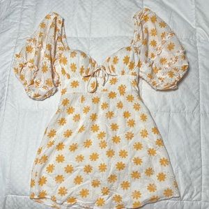 Indikah orange flower mini dress size Small